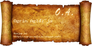 Ogrin Aglája névjegykártya